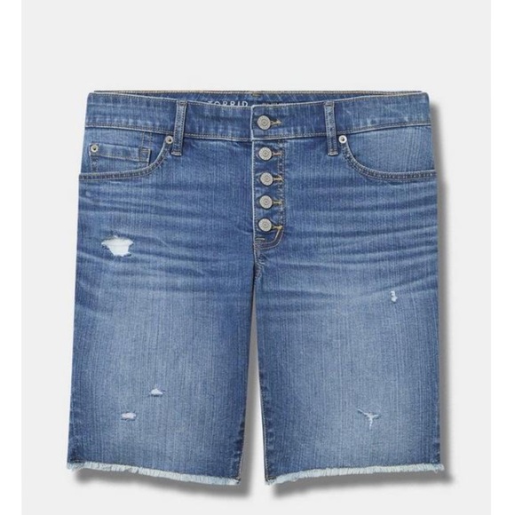 💜2 for $20-NWT Torrid Perfect Boyfriend Bermuda Vintage Stretch Mid-Rise Short - Picture 3 of 8